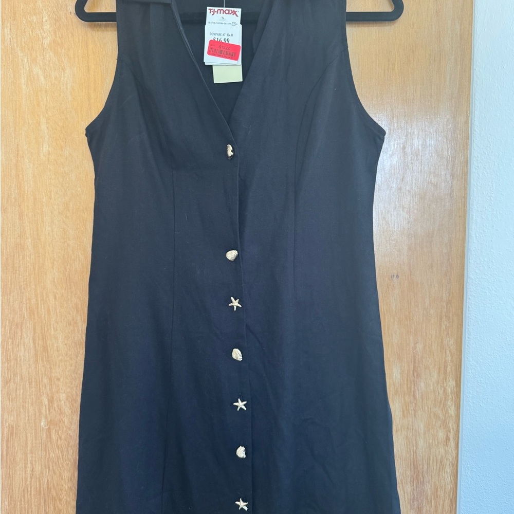 Monteau Black summer A-line dress nwt